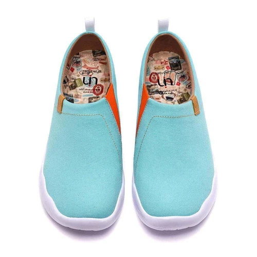 Women Size 5-12 UIN Slip On Shoes Canvas Comfortable Loafers "Toledo Light Blue"