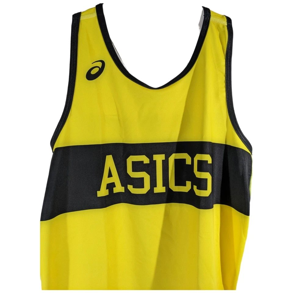 Camiseta sin mangas para correr ASICS elástica ajustada espalda deportiva amarilla mediana Foto 3 de 4