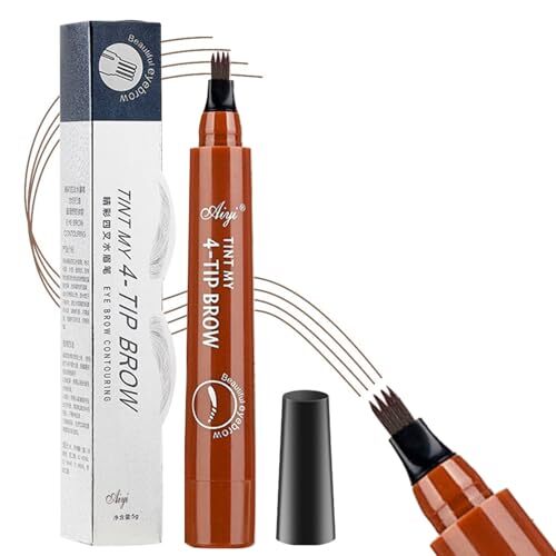 Eyebrow Pencil, 4 Tipped Precise Brow Pen, Waterproof Eyebrow Dark Brown-image
