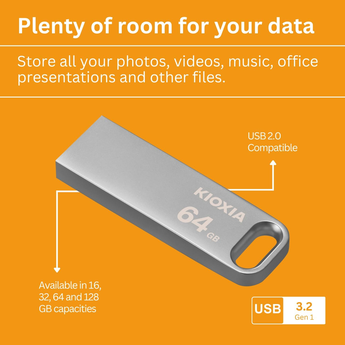 KIOXIA TransMemory U366 USB Flash Drive 3.0 File Transfer on PC