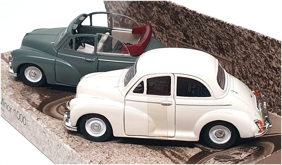 Saico Marks & Spencer 1/26 Scale T79/0336 - 2x Morris Minor 1000 - Grey White - Image 3 of 4