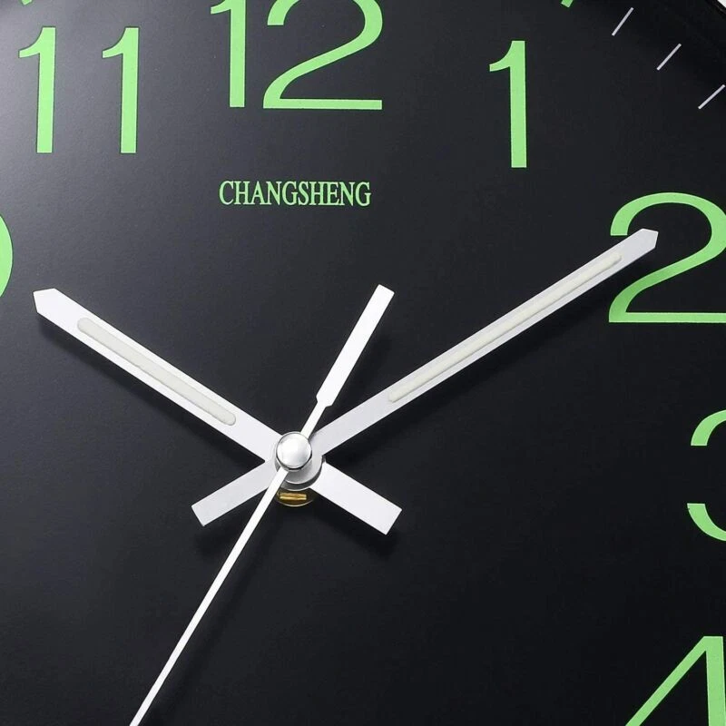 12Inch Large Modern Luminous Night Light Wall Clock Silent Battery operated Home - Image 3 of 4