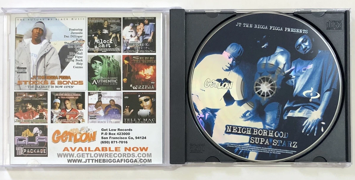 JT Bigga Figga Presents Neighborhood Supa Starz OG First Press CD Get Low G  Funk