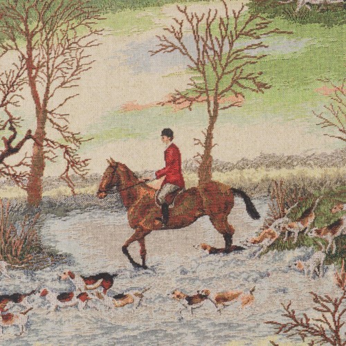 The Hunt Scene Fabric Print Horse & Hounds Curtains Upholstery Cushions - Picture 5 of 5