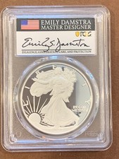 2023 S- American Silver Eagle- PCGS- PR70 DCAM- Advanced Release- Emily Damstra