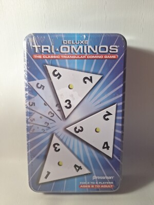 DELUXE TRI-OMINOS Pressman 2009 | Brand New Sealed In Plastic In Tin Box (B)