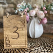 Wooden Table Numbers | Rustic Wedding Party Centrepiece Reusable Decoration