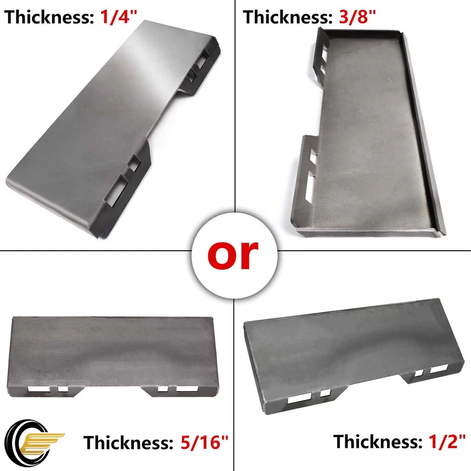 1/4" 5/16" 3/8" 1/2"Skid Steer Mount Plate Adapter Loader Quick Tach Attachment - Image 2 of 4