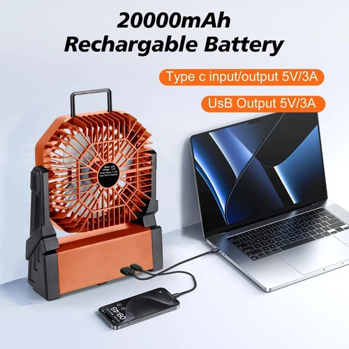 Aire acondicionado frio ventilador portatil recargable abanico de piso con luz - Picture 9 of 47