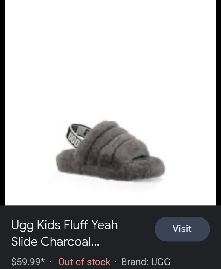 UGGS Fluff Yeah Slide Size Kids Shoes Color Grey