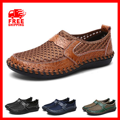 Get-in Breathable Slip On Shoes Men Mesh Casual Mens Summer Shoes Large Sizes Soft Male Loafers 