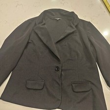 Alex & Olivia Blazer Womens XL Tailored Black Waffle Pattern Single Button