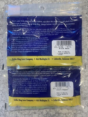 2 Packs Strike King Bitsy Tube Black Neon And Chartreuse