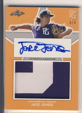 JACE JONES 2020 Leaf Perfect Game PG National Showcase PATCH AUTO /3 FGCU