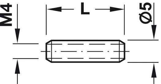 Häfele 20x Gewindehülse M4 Hülsenmutter Verbindungshülse Stahl Gewindemuffe - Bild 4 von 4
