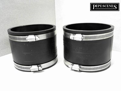 110 mm oder 4 Zoll Fernco Typ Flex Dichtung Gummi Kupplung Gusseisen-Kunststoff 2er SET