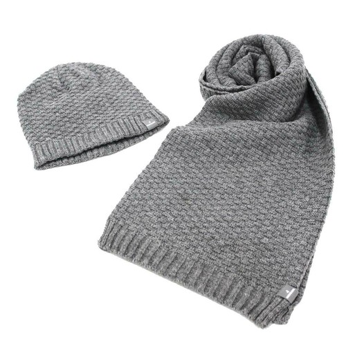 Set uomo sciarpa e cappello berretto cuffia zuccotto senza risvolto  acrilico gry | eBay