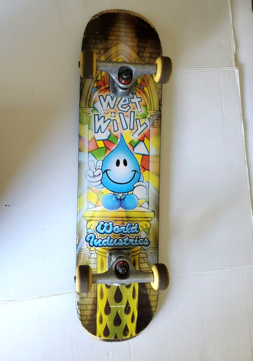 Vintage WORLD INDUSTRIES WET WILLY STAINED GLASS Used Skateboard