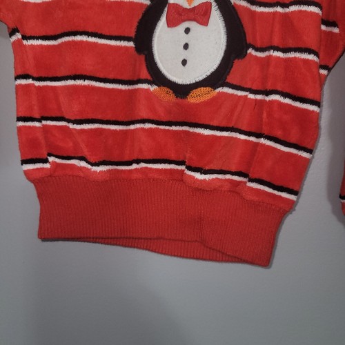 Maglione maglietta vintage Healthtex rosso velluto freddo pinguino taglia 2T - Foto 4 di 9