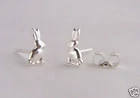 925 Sterling Silver Small Rabbit Bunny Studs Earrings Girls B'day X'mas GIFT BOX