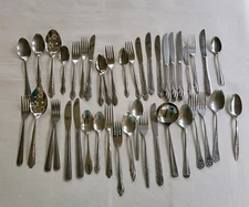 Lot of 40+ Pieces Mixed Stainless Steel Flatware – Various Patterns Knives Forks