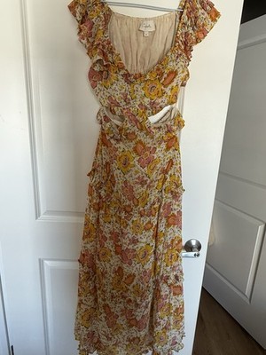 Cleobella Floral Cutout Maxi Boho Dress Size Small
