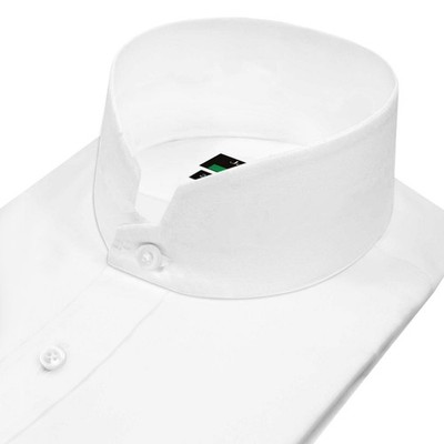 Groomsmen Wedding White 100% Cotton Readymade Shirt High Stand Collar Size 16.5