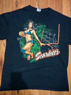 Mens Scarlett's Miami Strip Club Shirt Large Gentlemans Club Cabaret 69 Babe T&A