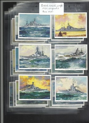 AL3 ) 87 JAHRE ALTER ORIGINAL SATZ VON 1939 VINTAGE BRITISH NAVAL CRAFT HMS HOOD ETC.