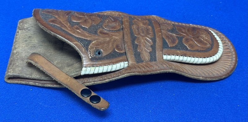 Vintage Tooled Leather Western Holster Colt SAA Revolver Cowboy Gun Rig Antique