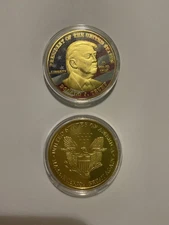 USA President Donald Trump Gold Coin Liberty Commemorative Coin US Flag Design