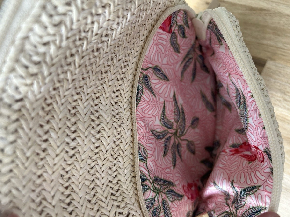 Vera Bradley mini Straw Backpack with Pink Parrot Embroidery VERA BRADLEY BACKPACK  main image 3
