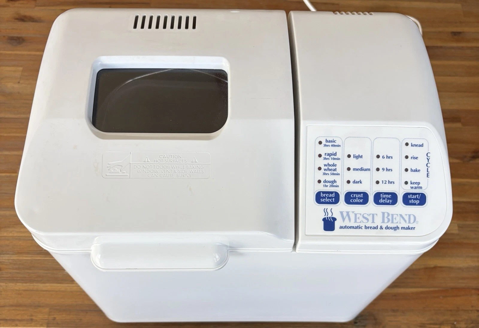 West Bend 1-1/2lb. Automatic Bread & Dough Maker Machine White 41063 USA Working