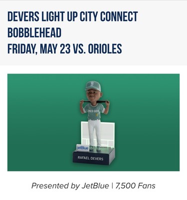 2025 RAFAEL DEVERS Light Up City Connect Boston Red Sox Promo SGA Bobblehead