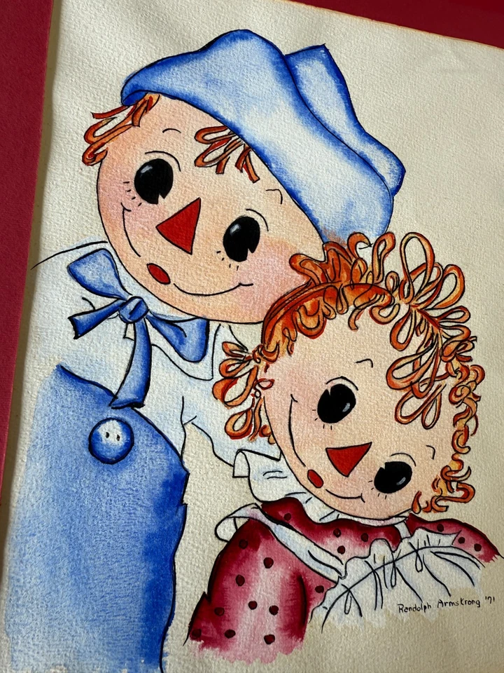 Raggedy Ann Original Art Painting by Randolph Armstrong  Greenville, SC 1971 - Image 2 of 4