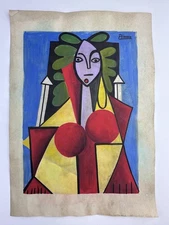 Pablo Picasso COA Art Painting Original Drawing Vintage Paper Signed