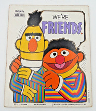 VINTAGE 1976 Playskool Bert and Ernie Wooden Puzzle We're Friends Sesame Street