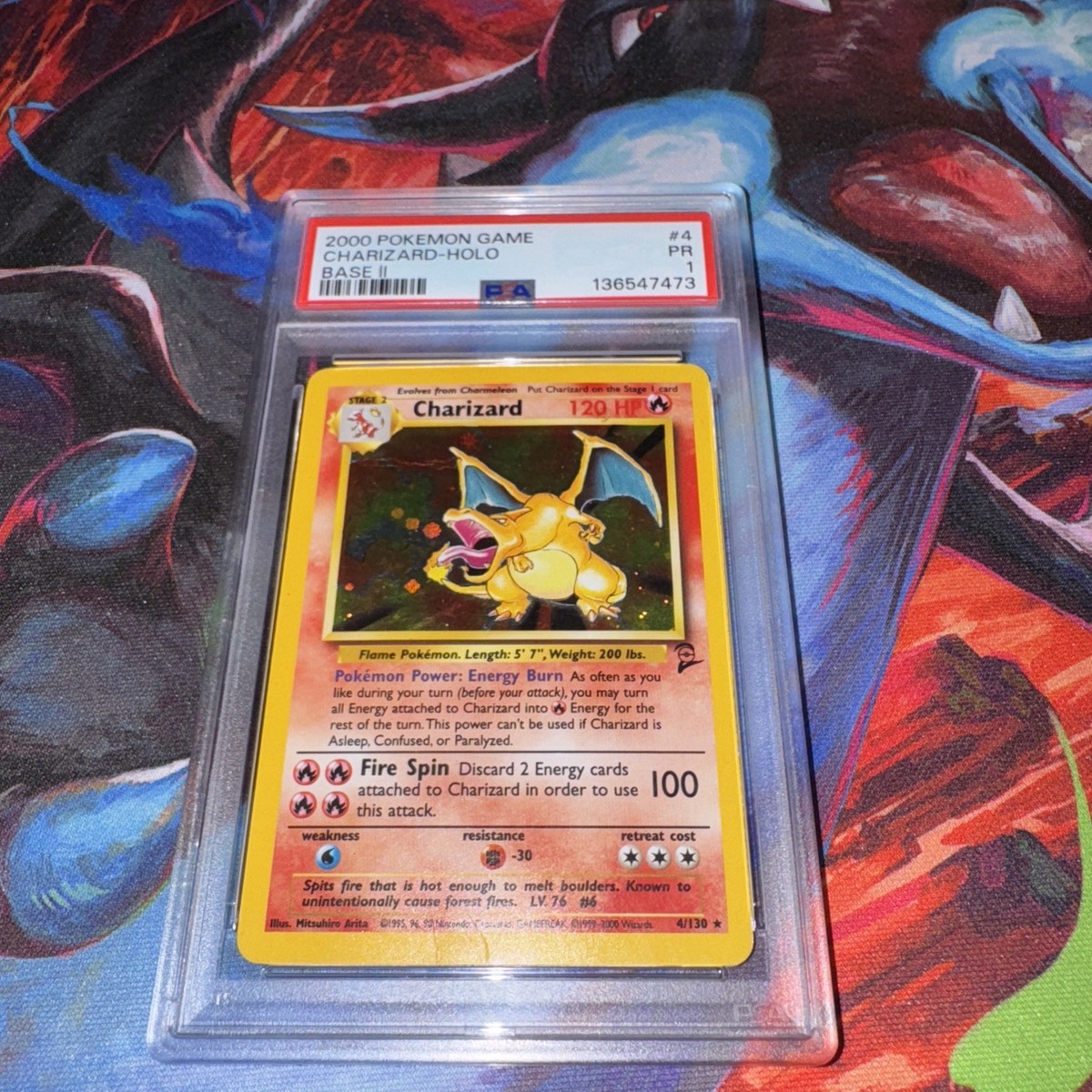 2000 charizard pokemon card 2000 POKEMON BASE SET 2 #4 CHARIZARD-HOLO PSA 1