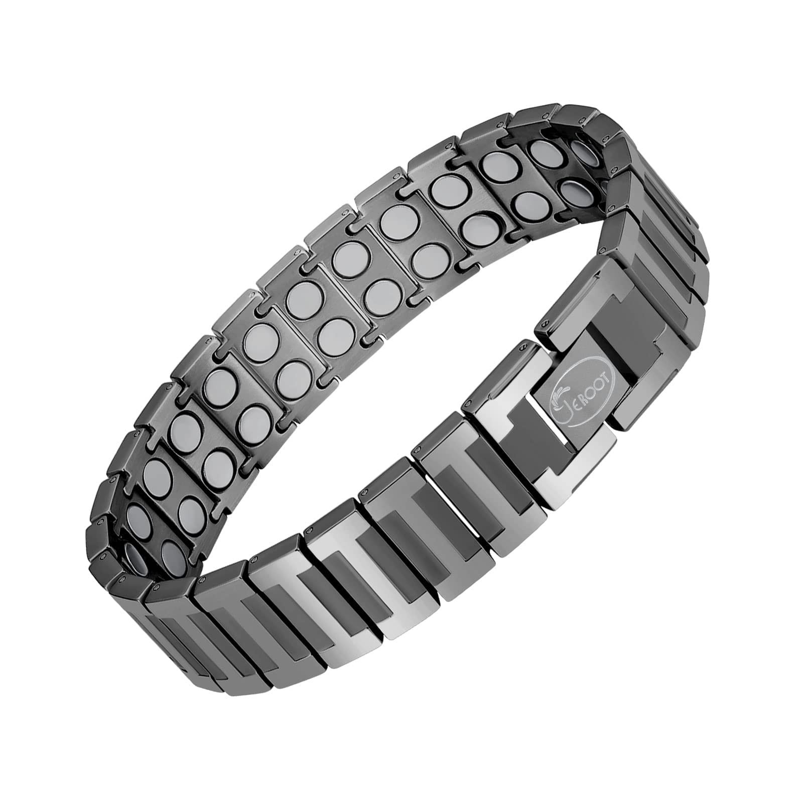 Bracelet en titane noir pour homme bijou aimanté chic