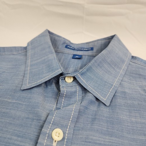 ADT Commercial Shirt Mens XL Blue Long Sleeve Button Up Solid Embroidered Logo - Picture 7 of 8