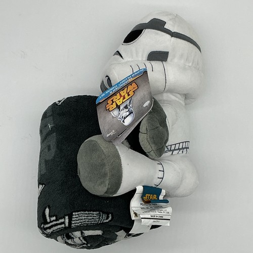 Disney Star Wars Darkside Trooper Stuffed Plush Toy And Throw Blanket Set - Picture 13 of 15