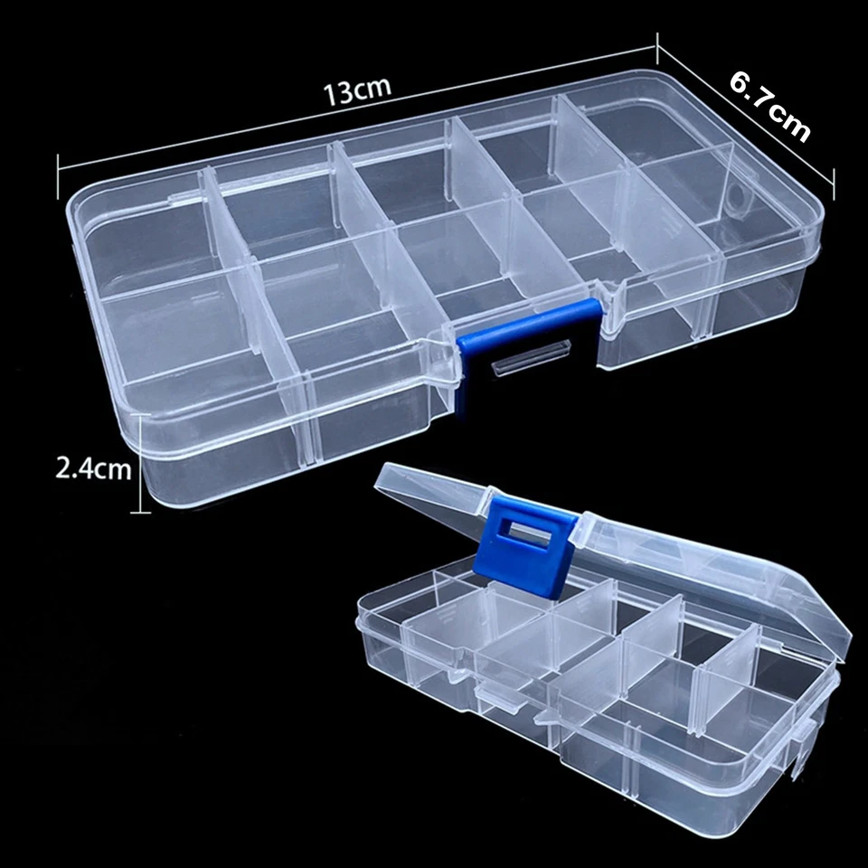 2 pack 10 Grids Plastic Organizer Box Case Beads Display Storage Container - Image 3 of 4