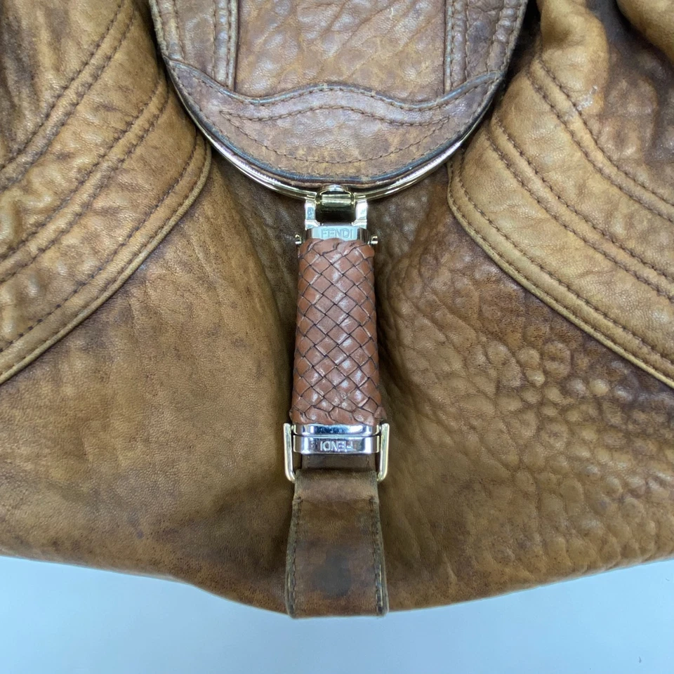 Fendi Spy Bag Handbag Braided Handle ~ Zucci Pattern Interior ~ Brown ~ Used - Image 2 of 4