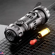 Premium Metal EDC Fidget Gun - Silent Stress Relief Toy with Bullet Launcher