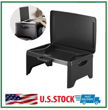 Folding Lap Desk - Collapsible Laptop Tray with Storage Compartment for Work ..