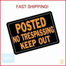 Hy-Ko Products 813 Posted No Trespassing Keep Out Aluminum Sign 9.25" x 14" Oran