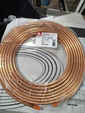 MUELLER INDUSTRIES 50' Long, 3/8″ OD x 0.311″ ID, Copper Seamless Tube D 06050P