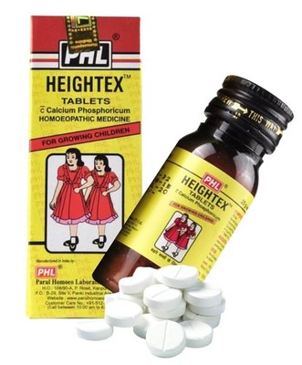 PHL Heightex Homeopathic Tablets 25gm | Growth & Bone Health Support | free Ship