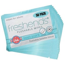 Flushable Individually Wrapped Wipes   50 Bulk Pack Luxurious Towelettes, Gue...