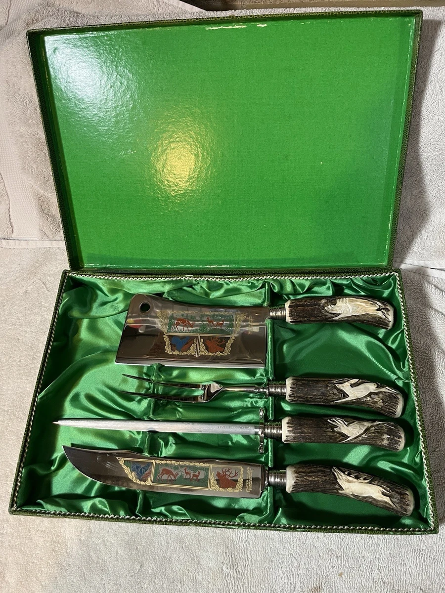 Carving Set In Collectible Vintage Factory Manufactured Fixed